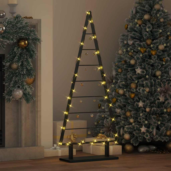 Árbol de Navidad de metal con soporte Negro 125 cm Acero M 4