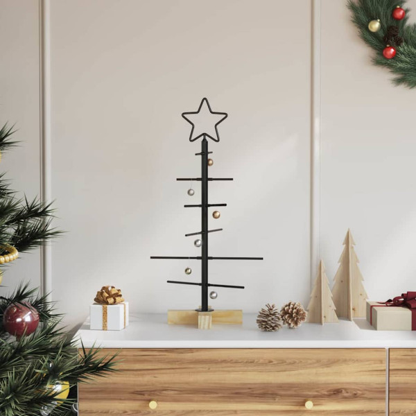 Árbol de Navidad de metal con soporte Negro 60 cm D