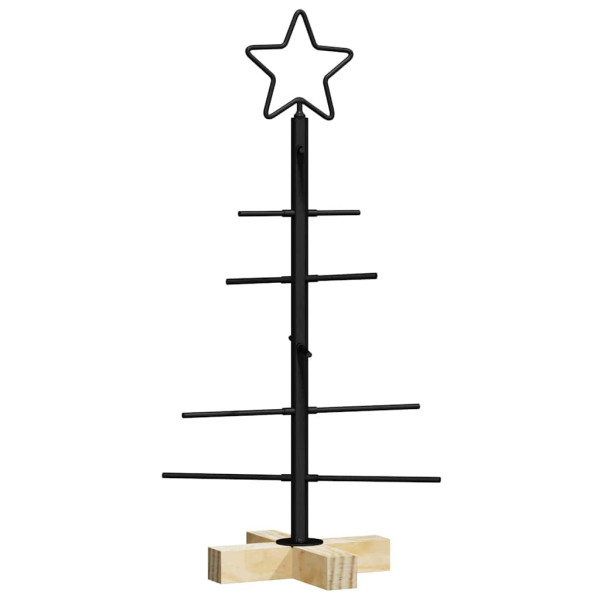 Árbol de Navidad de metal con soporte Negro 60 cm M 2