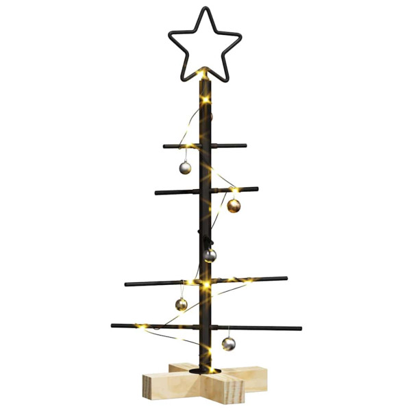 Árbol de Navidad de metal con soporte Negro 60 cm M 3