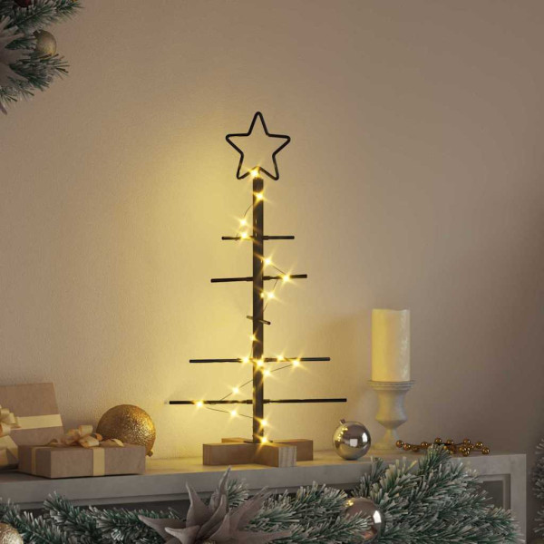 Árbol de Navidad de metal con soporte Negro 60 cm M 4