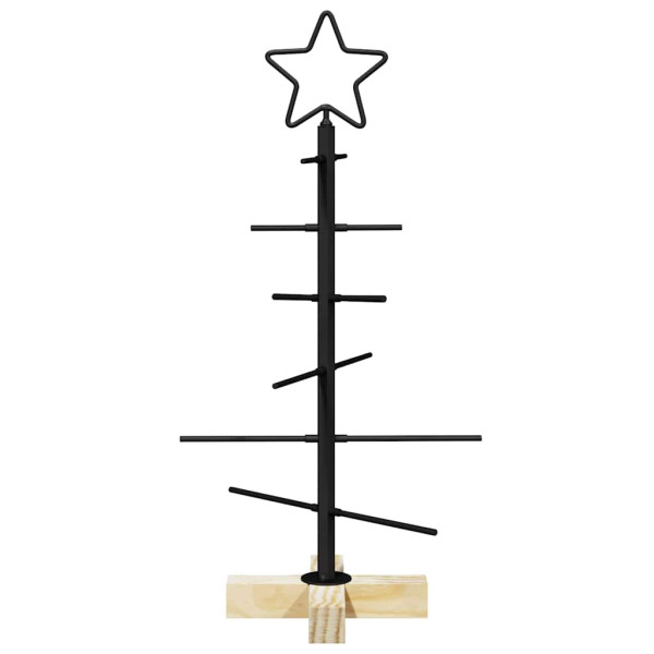 Árbol de Navidad de metal con soporte Negro 60 cm M 5