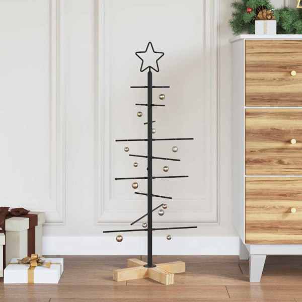 Árbol de Navidad de metal con soporte Negro 90 cm D