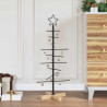Árbol de Navidad de metal con soporte Negro 90 cm 1