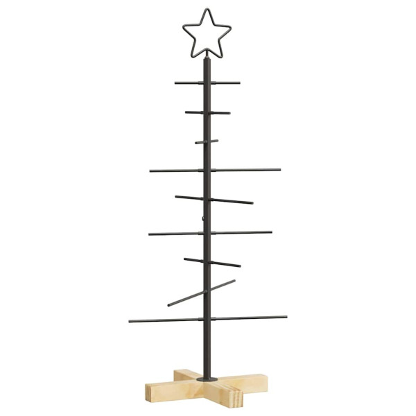 Árbol de Navidad de metal con soporte Negro 90 cm M 2