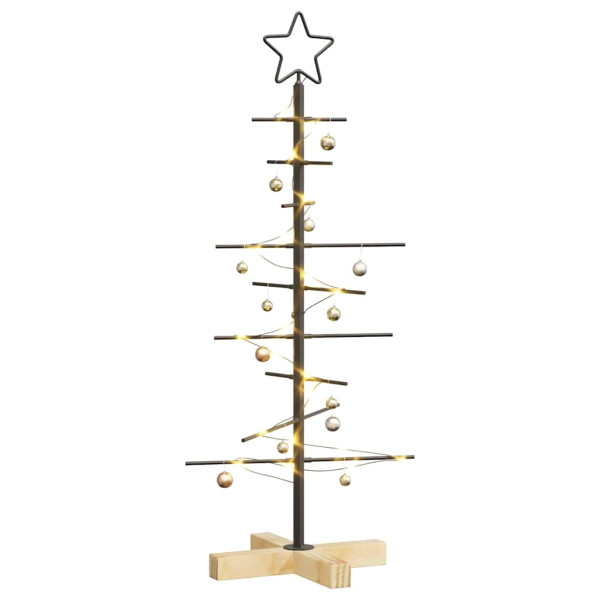 Árbol de Navidad de metal con soporte Negro 90 cm M 3