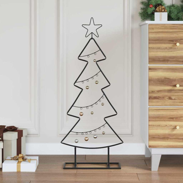 Árbol de Navidad de metal con soporte Negro 90 cm Acero D