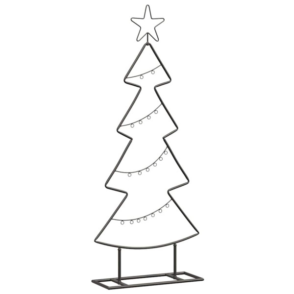 Árbol de Navidad de metal con soporte Negro 90 cm Acero M 2