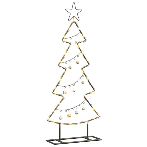 Árbol de Navidad de metal con soporte Negro 90 cm Acero M 3