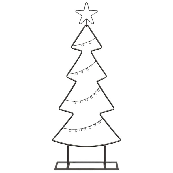 Árbol de Navidad de metal con soporte Negro 90 cm Acero M 5