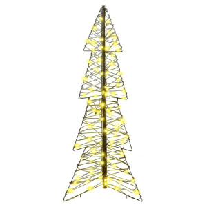 Árbol de Navidad con 100 LED Cálido 120 cm Ratán H