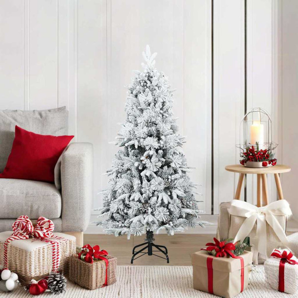 Árbol de Navidad artificial con soporte verde y 120 cm PVC D