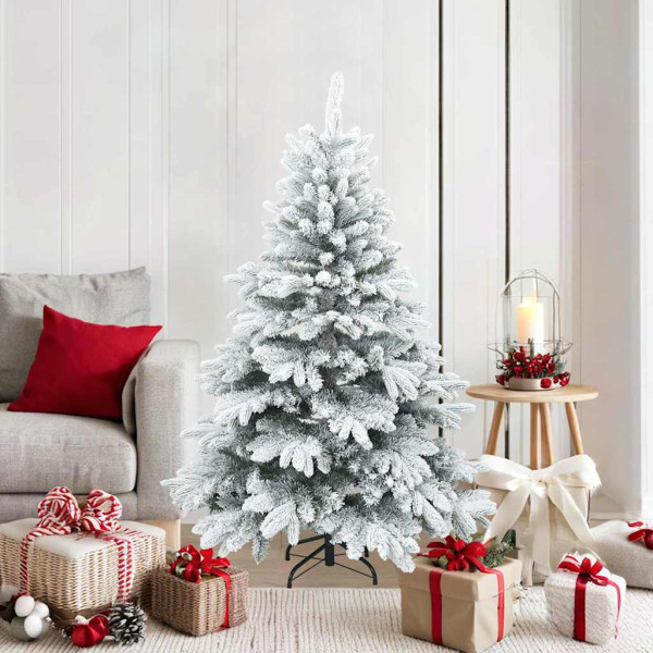 Árbol de Navidad Artificial Moderno Plegable con Nieve y Escarcha D