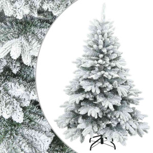 Árbol de Navidad Artificial Moderno Plegable con Nieve y Escarcha H