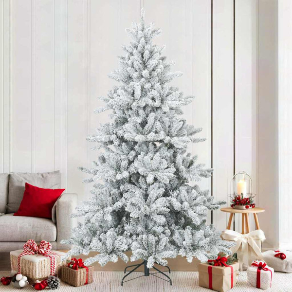 Árbol de Navidad Artificial Moderno Plegable con Nieve y Escarcha D