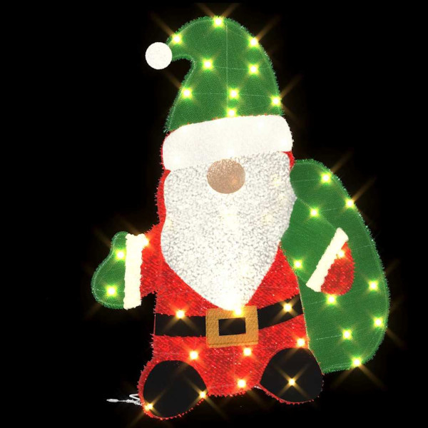 Santa Claus Iluminado Cálido 62 x 70 cm Tela de Brillantina M 4
