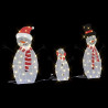 Familia de Muñecos de Nieve Iluminados 3 pcs Cálido Poliéster 4