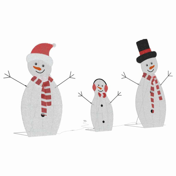 Familia de Muñecos de Nieve Iluminados 3 pcs Cálido Poliéster M 5