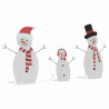 Familia de Muñecos de Nieve Iluminados 3 pcs Cálido Poliéster 5