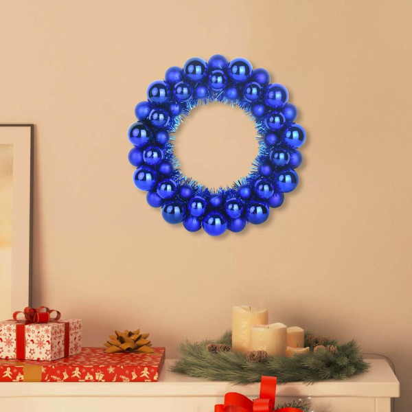 Coronas de Bolas de Navidad 2 pcs Azul 33 x 33 x 7 cm D