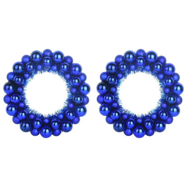 Coronas de Bolas de Navidad 2 pcs Azul 33 x 33 x 7 cm M 2