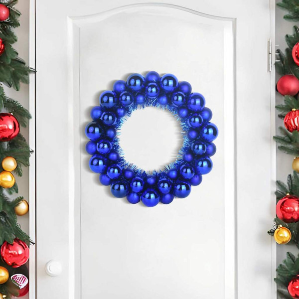 Coronas de Bolas de Navidad 2 pcs Azul 33 x 33 x 7 cm M 3