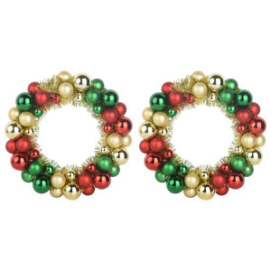 Coronas de Bolas de Navidad 2 pcs Multicolor 33 x 33 x 7 cm H
