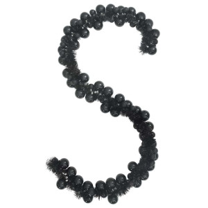 Guirnalda de Bolas de Navidad Negro 186 cm Poliestireno H