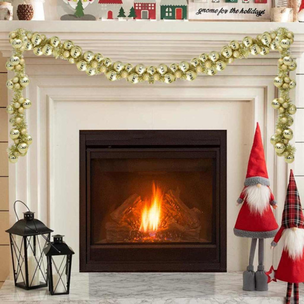 Guirnalda de Bolas de Navidad Dorado 186 cm Poliestireno D