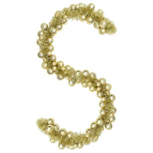 Guirnalda de Bolas de Navidad Dorado 186 cm Poliestireno H