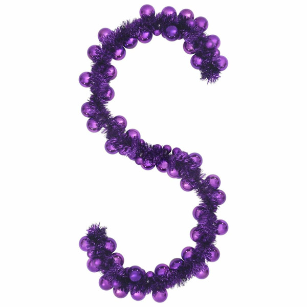 Guirnalda de Bolas de Navidad Lila 186 cm Poliestireno M 2