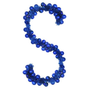 Guirnalda de Bolas de Navidad Azul 186 cm Poliestireno H
