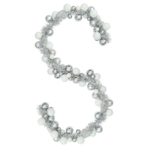 Guirnalda de Bolas de Navidad y Plata 186 cm Poliestireno H