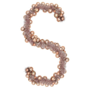 Guirnalda de Bolas de Navidad Rosa dorado 186 cm Poliestireno H