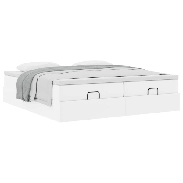 Estructura cama otomana colchones cuero sintético blanco M 5