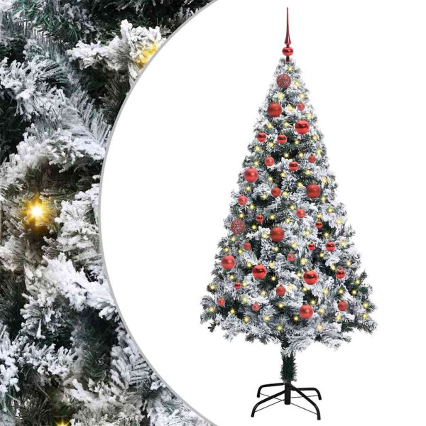 Árbol de Navidad artificial con 150 LED Verde 150 x 95 cm M 2