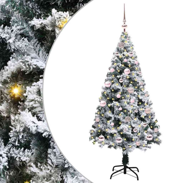 Árbol de Navidad artificial con 150 LED Verde 150 x 95 cm D