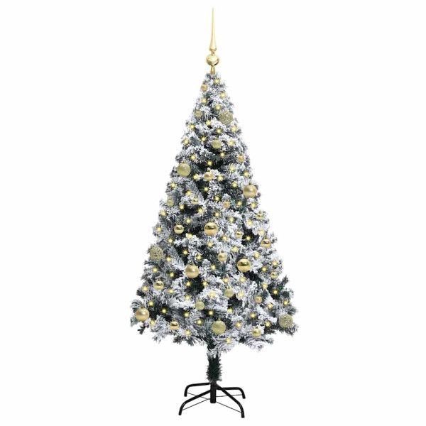 Árbol de Navidad artificial con 150 LED Verde 150 x 95 cm M 3