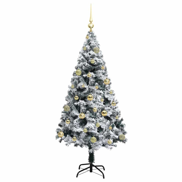 Árbol de Navidad artificial con 150 LED Verde 150 x 95 cm M 4
