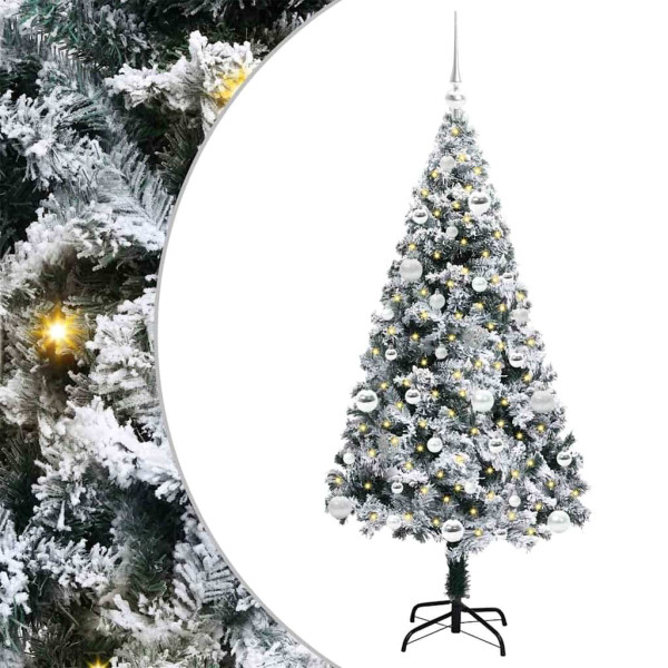 Árbol de Navidad artificial con 150 LED Verde 150 x 95 cm M 2