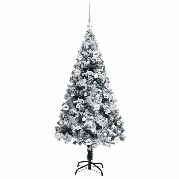 Árbol de Navidad artificial con 150 LED Verde 150 x 95 cm M 4