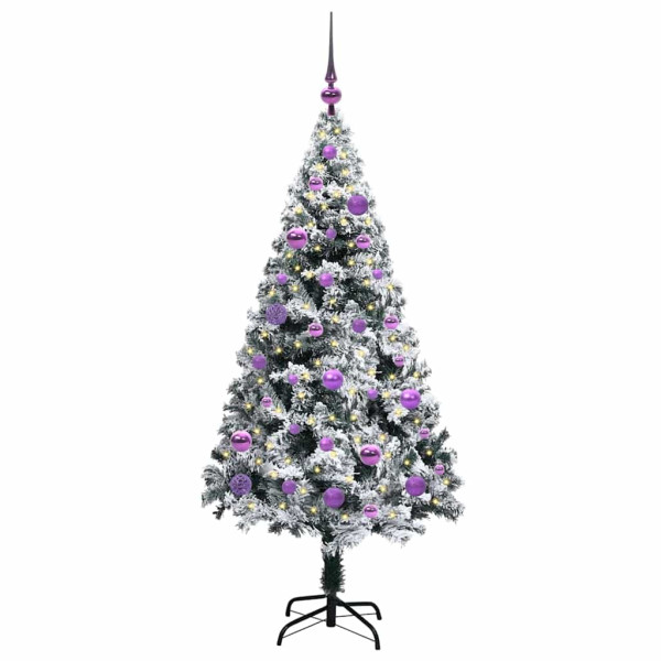 Árbol de Navidad artificial con 150 LED Verde 150 x 95 cm M 3