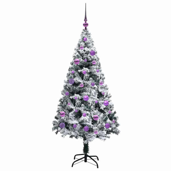 Árbol de Navidad artificial con 150 LED Verde 150 x 95 cm M 4