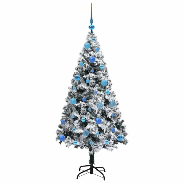Árbol de Navidad artificial con 150 LED Verde 150 x 95 cm M 4