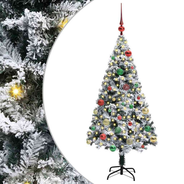 Árbol de Navidad artificial con 150 LED Verde 150 x 95 cm M 2