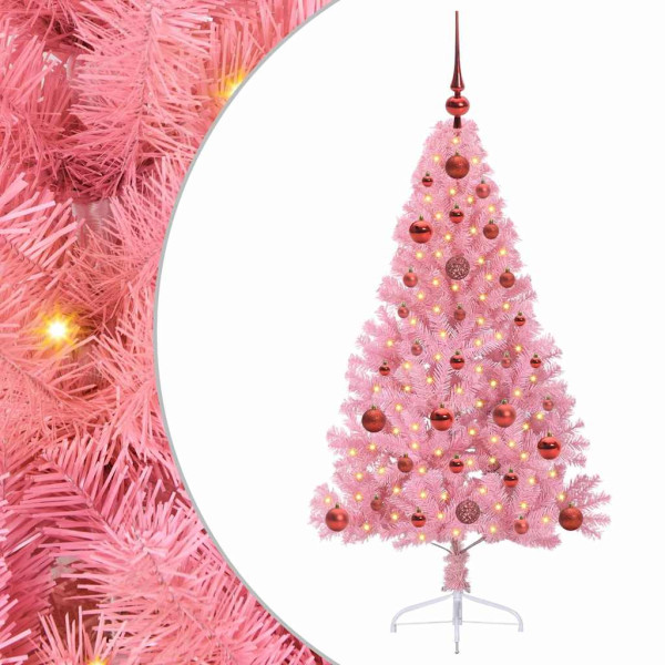 Árbol de Navidad Artificial Preiluminado Rosa 120 cm PVC M 2