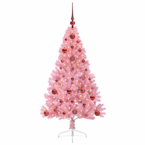 Árbol de Navidad Artificial Preiluminado Rosa 120 cm PVC M 3