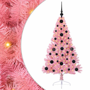 Árbol de Navidad Artificial Preiluminado Rosa 120 cm PVC H
