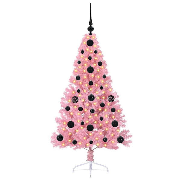 Árbol de Navidad Artificial Preiluminado Rosa 120 cm PVC M 3