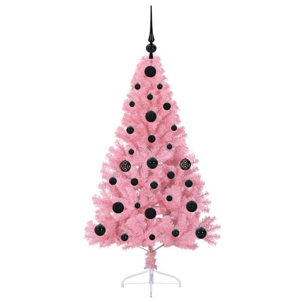 Árbol de Navidad Artificial Preiluminado Rosa 120 cm PVC M 4
